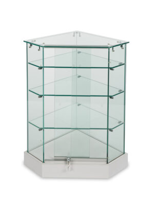 Three Glass Shelves Corner Display